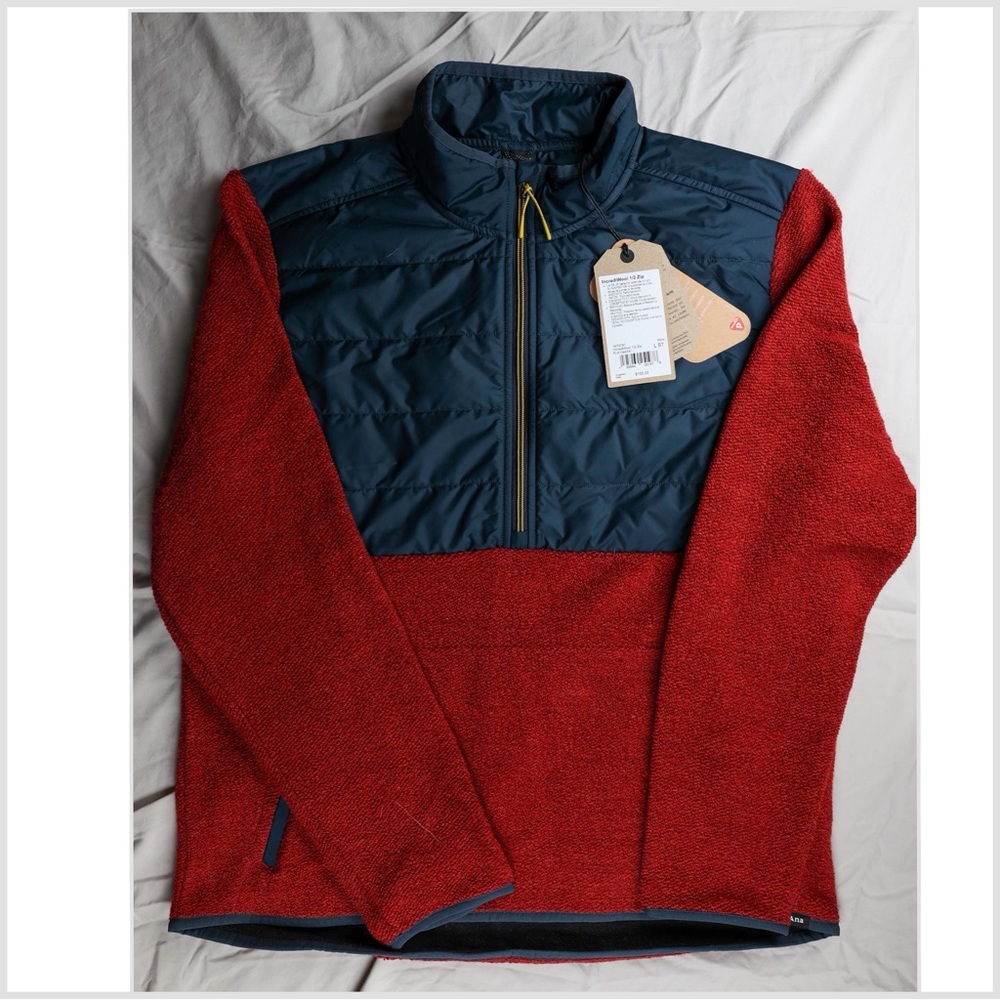 Prana Incrediwool 1/2 Zip Mens L Large NWT